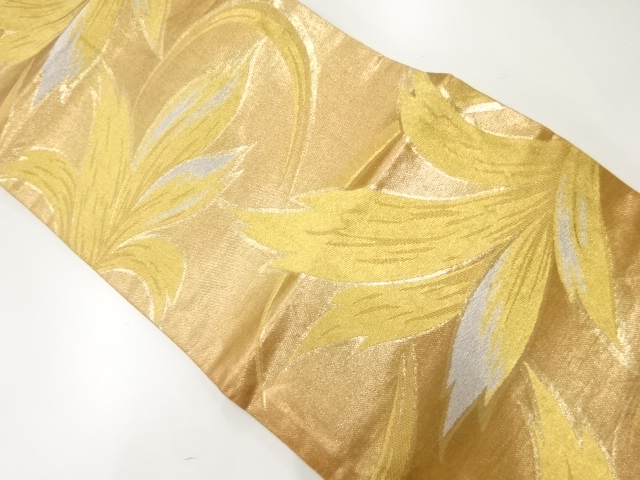 JAPANESE KIMONO / ANTIQUE NAGOYA OBI / WOVEN FLORAL ARABESQUE